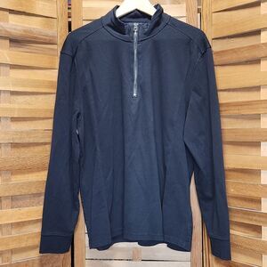 Calvin Klein Activewear 3/4 Zip Long Sleeve Black Top Women XL Cotton